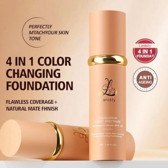 Lanisty 4-in-1 Color Changing Foundation SPF50 Concealer Moisturizer NEW VIRAL!! - Picture 7 of 15